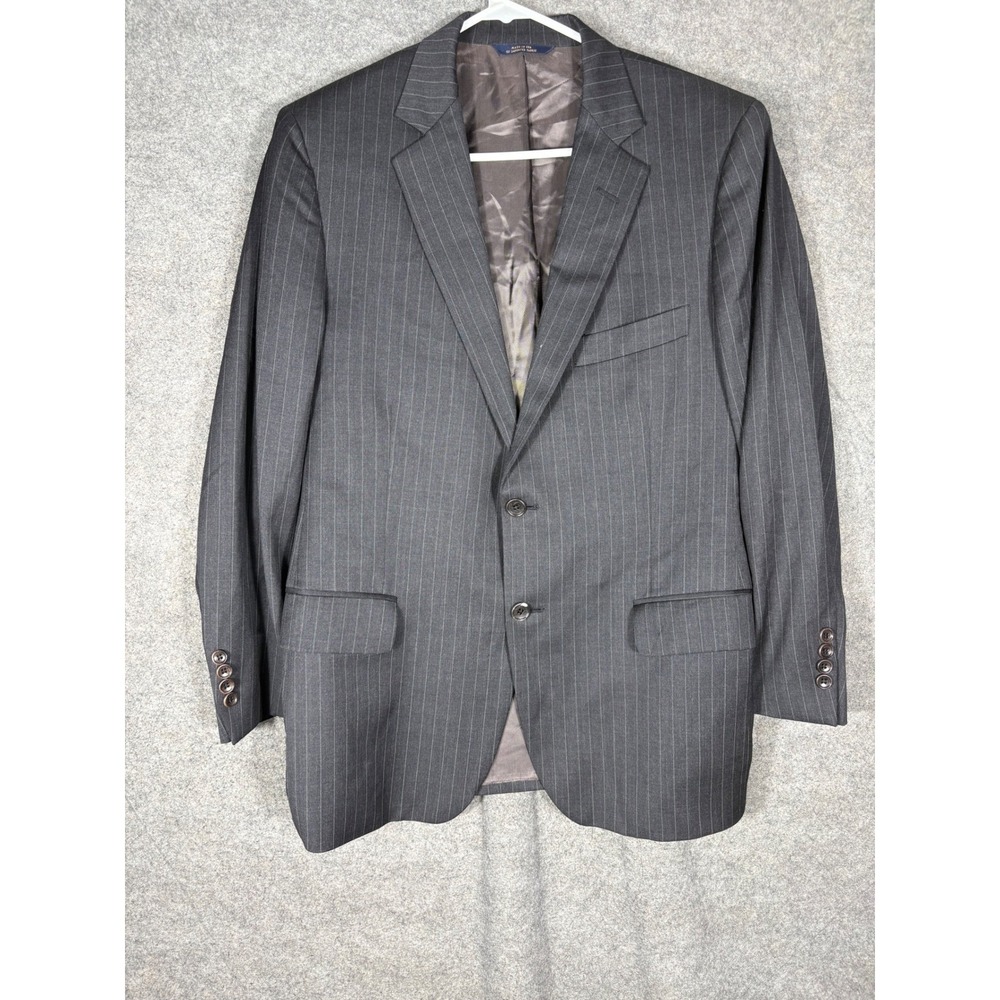 Brooks Brothers 1818 Fitzgerald Mens Charcoal Gray Pinstripe Blazer Jacket